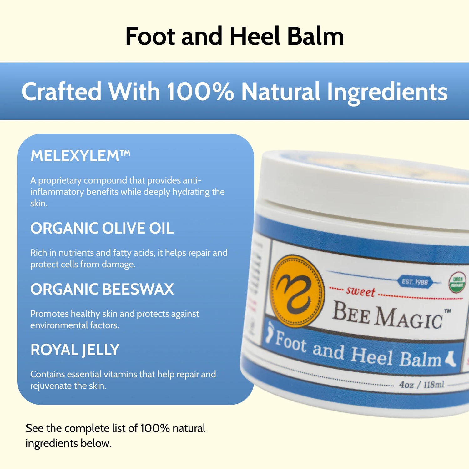 Sweet Bee Magic™ - Organic Foot and Heel Balm