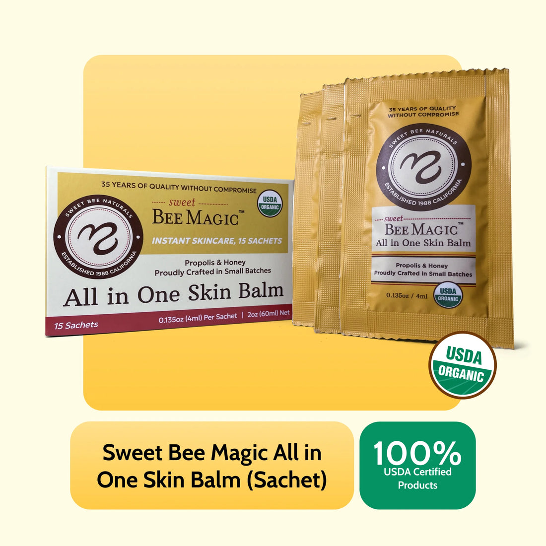 Sweet Bee Magic™ - All in One Balm Travel Sachets - 15 Pack