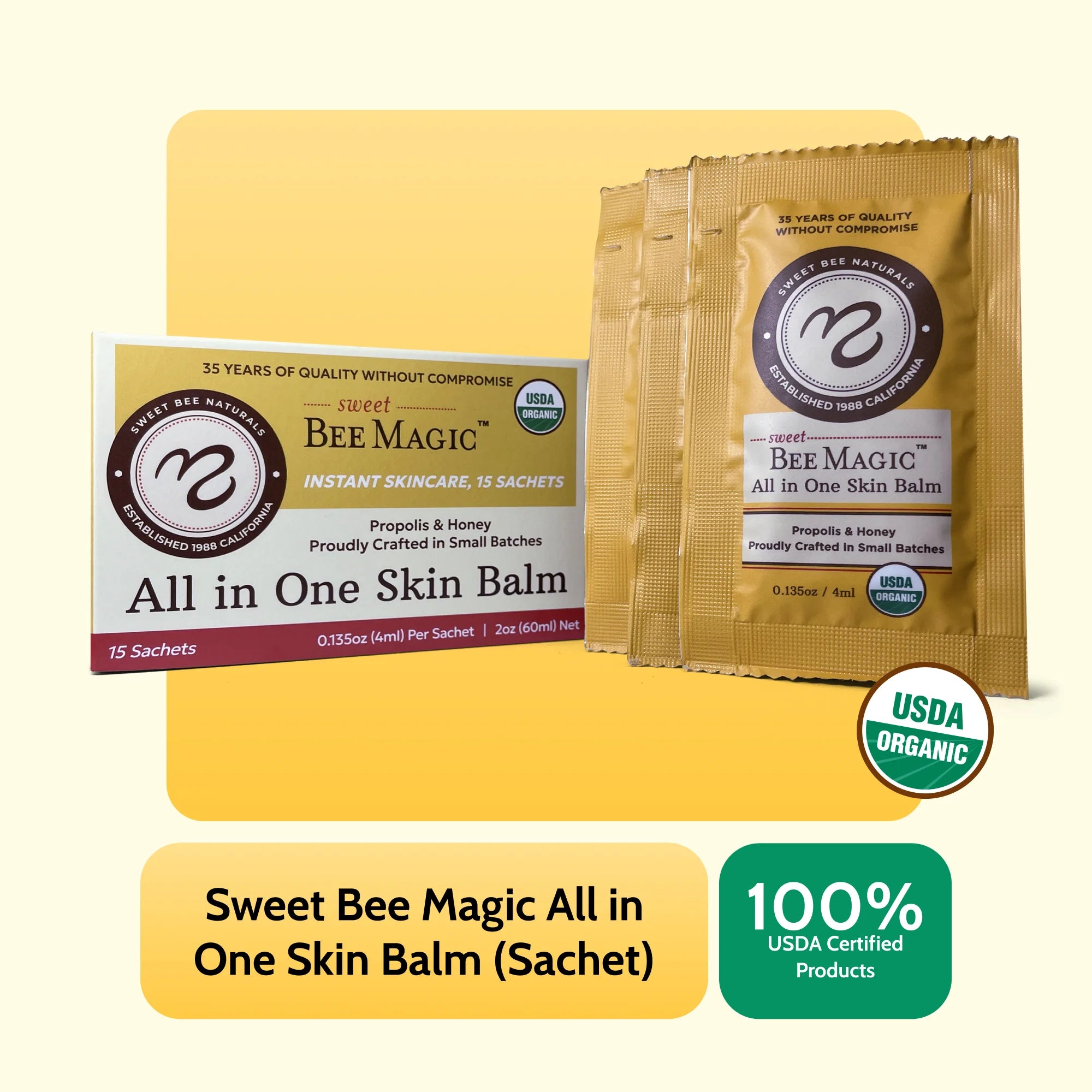 Sweet Bee Magic™ - All in One Balm Travel Sachets - 15 Pack